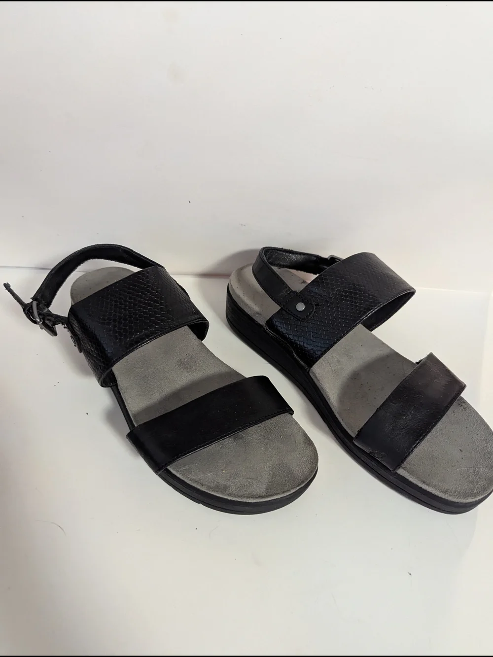 BareTraps Black Two-Strap Slip-On Sandals